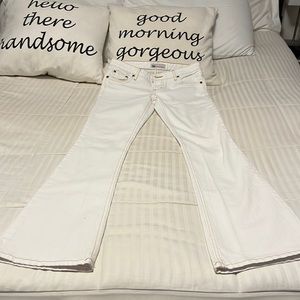 l.e.i jeans with gold threading.